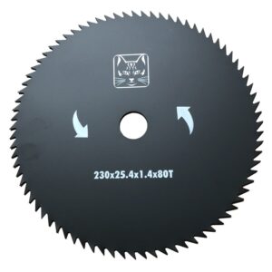 Disque pour débroussailleuse ⌀230 mm Lame 80 dents Alésage ⌀25.4mm Acier Carbone GREEN CAT