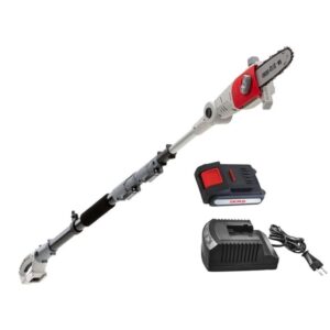 Élagueuse sans fil 20V Perche télescopique 4m + Lame 20cm Batterie Lithium 2,0Ah + Chargeur IKRA