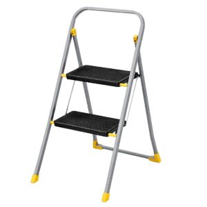 Escabeau 2 marches Acier Charge 150kg Pliable Antidérapant INTEC