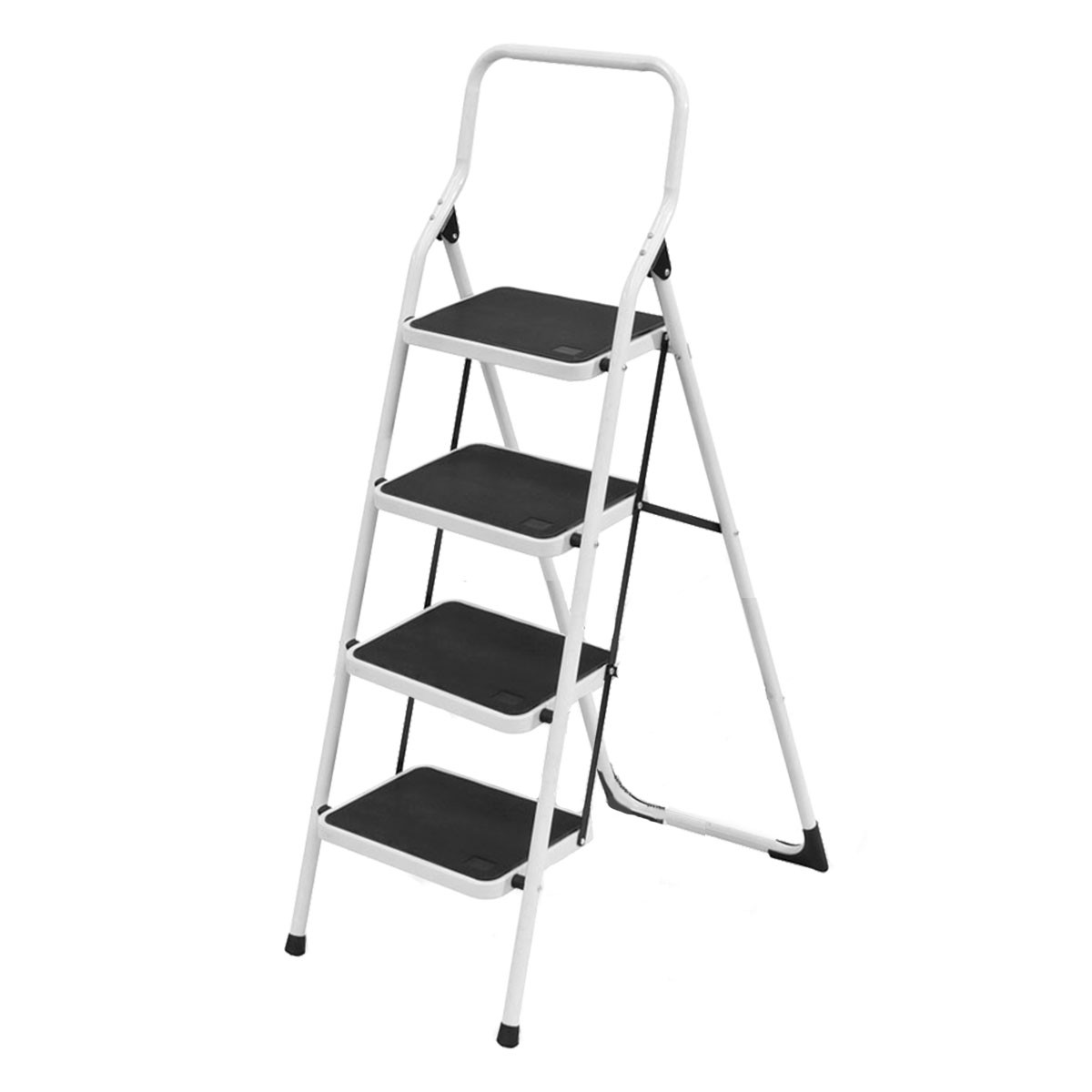 Escabeau/Marche-pied pliant 4 niveaux Portée Max 150 kg Revêtement anti-dérapant Structure métal VITO