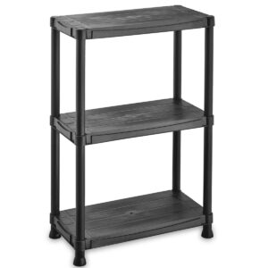 Étagère en plastique 3 tablettes Charge 90kg Polypropylène Noir Montage facile ITOOLS