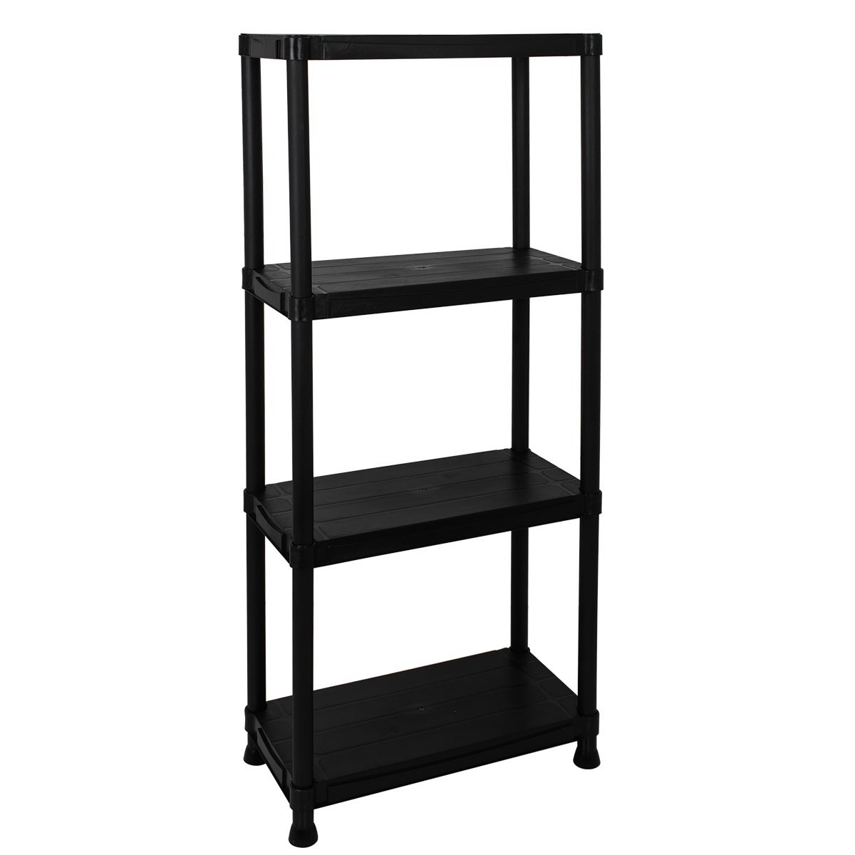 Étagère en plastique 4 tablettes 120kg polypropylène noir montage facile ITOOLS