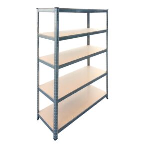 Étagère 5 tablettes L120xP45xH180 cm Acier Silver Gris 300Kg Montage facile BRIXO