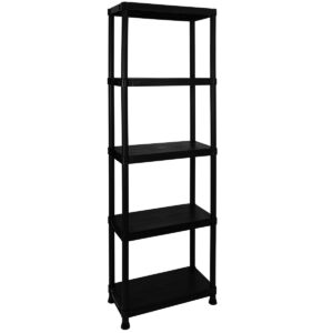 Étagère 5 tablettes polypropylène noir 150kg montage facile intérieur/extérieur ITOOLS