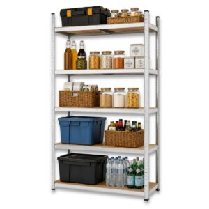 Étagère de Rangement 5 niveaux 90x40x180 cm Plateaux Bois MDF étages réglables Charge 875kg INTEC