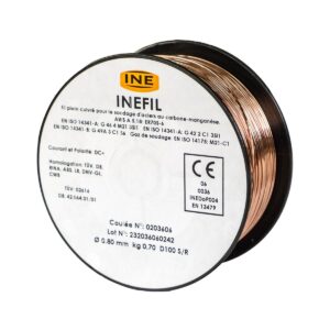 Fil à souder MIG acier SG2 0.8mm 700g bobine pour soudage semi-automatique - faible projection - amorçage facile - INE