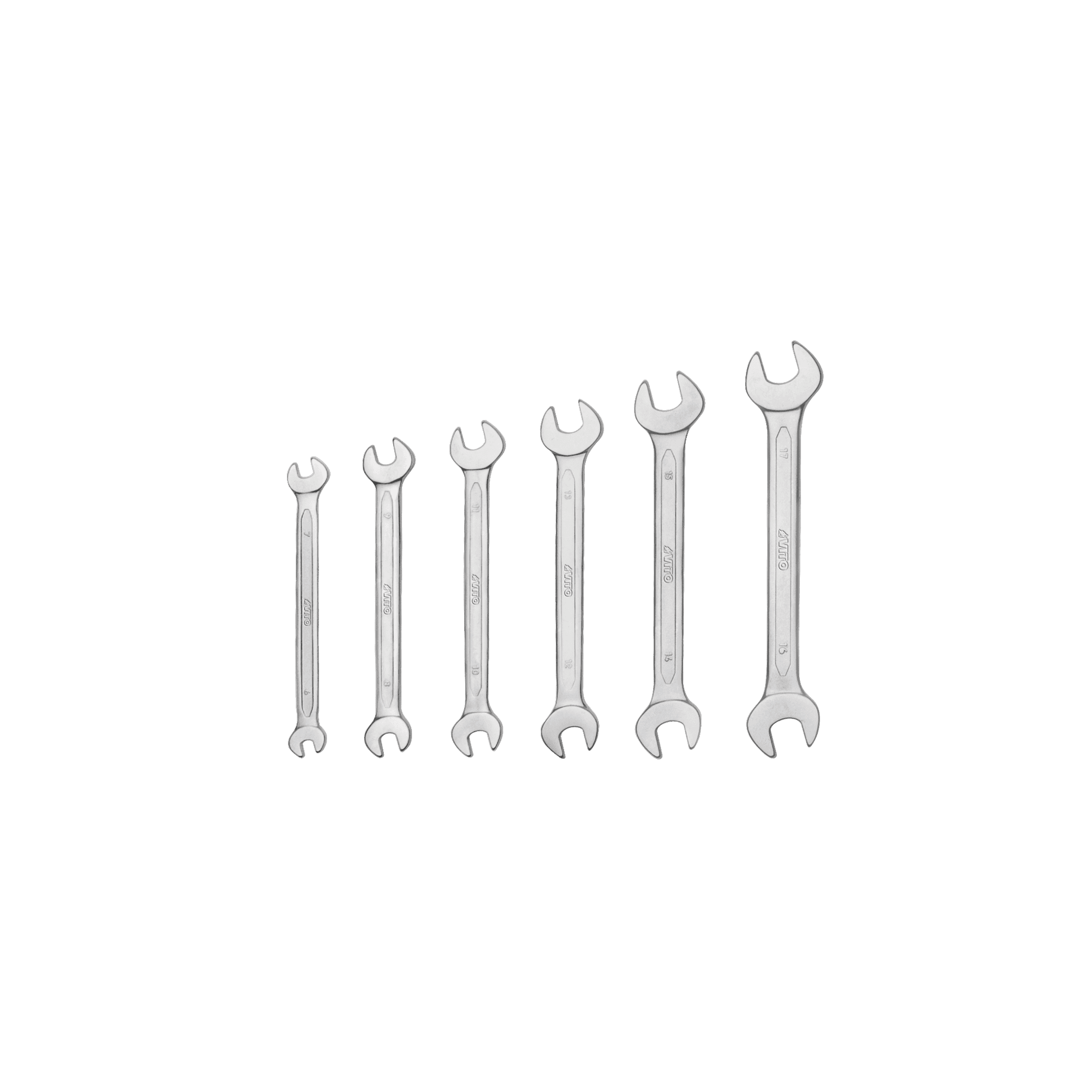 Jeu de clés plates doubles 6-17 mm 6 pièces acier chrome vanadium VITO – Image 2