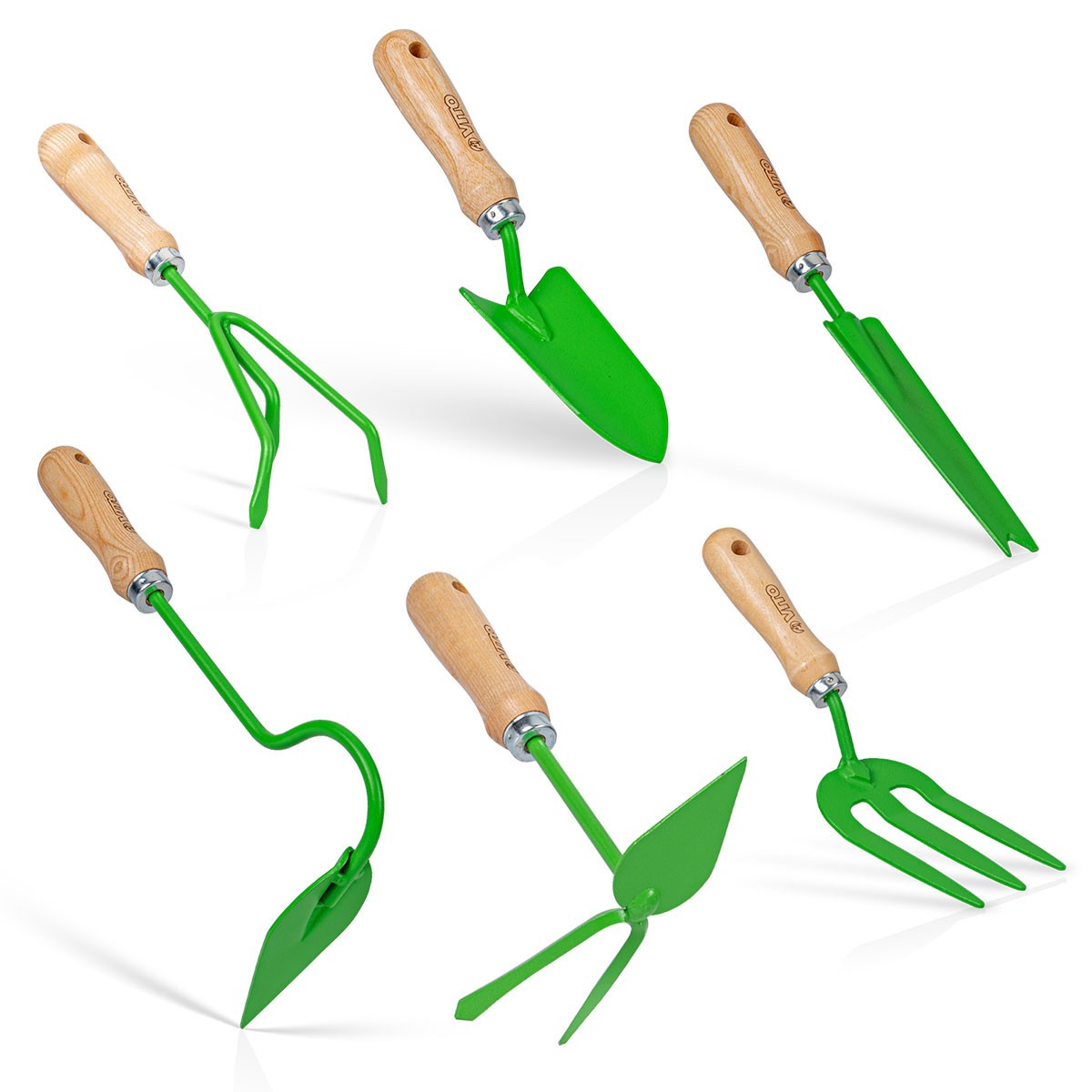 Kit 6 Outils de Jardin Acier S235 Manche en Bois de Hêtre Fabrication Portugaise VITO GARDEN