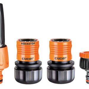 Kit Arrosage 4 Pièces Raccord Rapide 15mm 1/2" avec Nez de Robinet Raccord Union Lance d'Arrosage CLABER