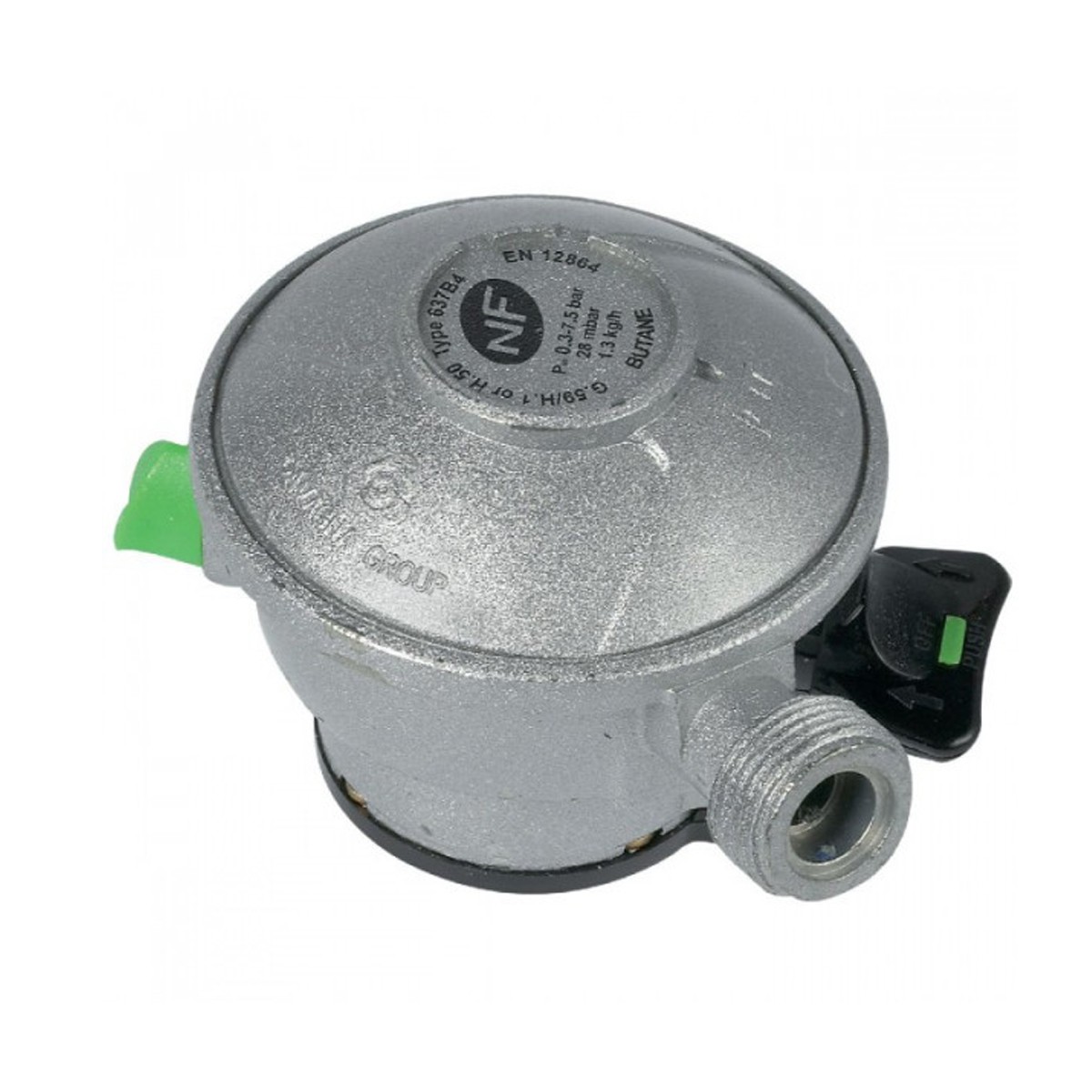 Kit Détendeur gaz Butane Quick-On Valve 27mm + Tuyau 1.50 m souple vissable système QUICK ON KEMPER – Image 2