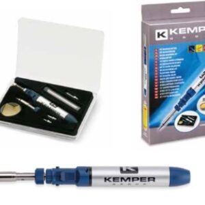 Kit Microsoudure Pyrogravure 1800W Rechargeable au Gaz + Brûleur Catalytique + Accessoires Inclus 1.8 kW KEMPER