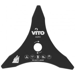 Lame de coupe pour débroussailleuse 3 dents Tungstène Diamètre 255 mm Alésage 25.4 mm VITO