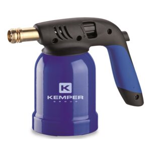 Lampe à souder gaz acier piezo 1200°C cartouche 190g KEMPER