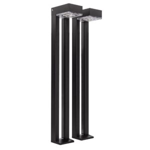 Lot de 2 bornes LED de jardin solaires Eclairag 100Lumens Autonomie 3 nuits IP54 Maison allées ASLO