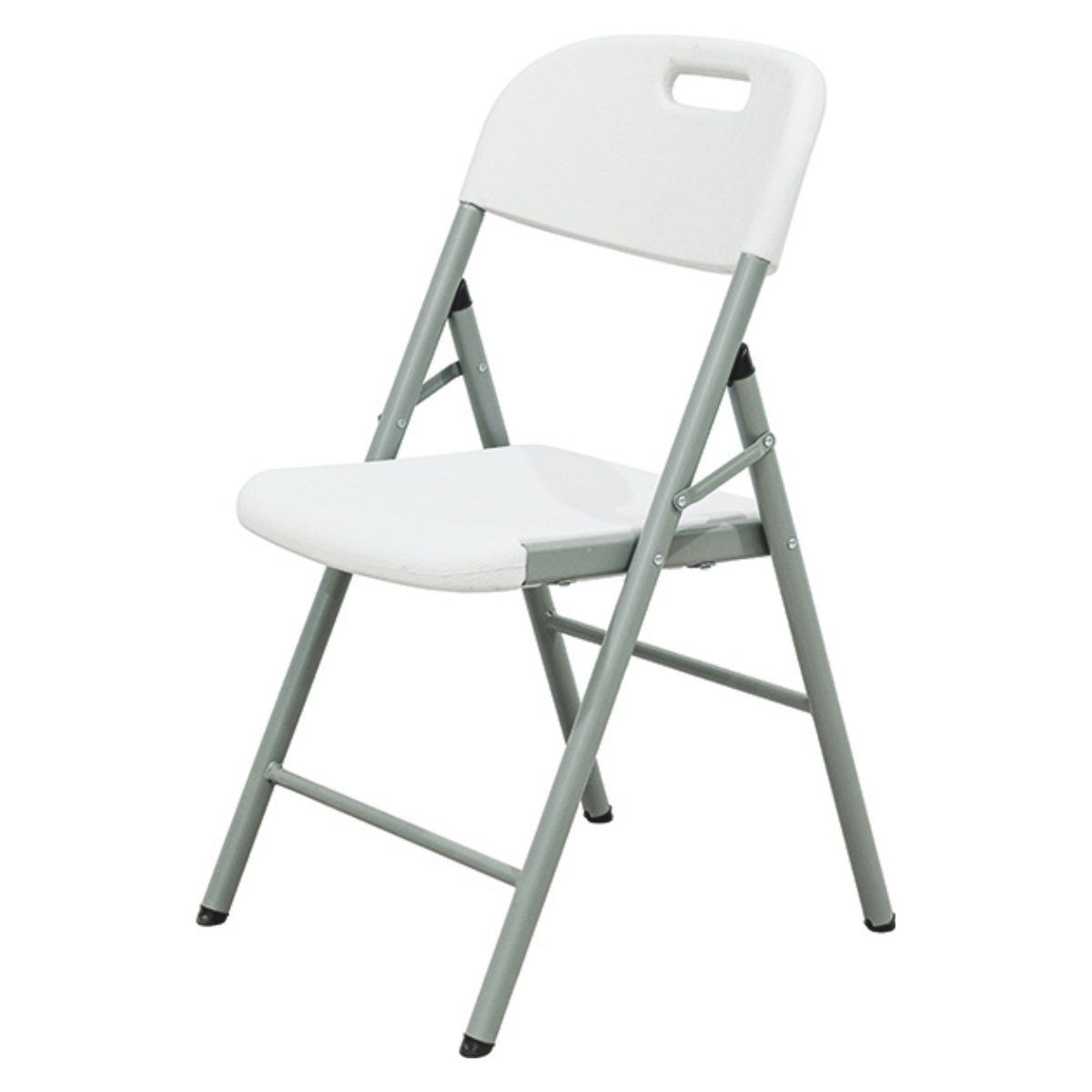 Lot de 2 Chaises pliantes blanches Acier HDPE 120kg KZ GARDEN – Image 7