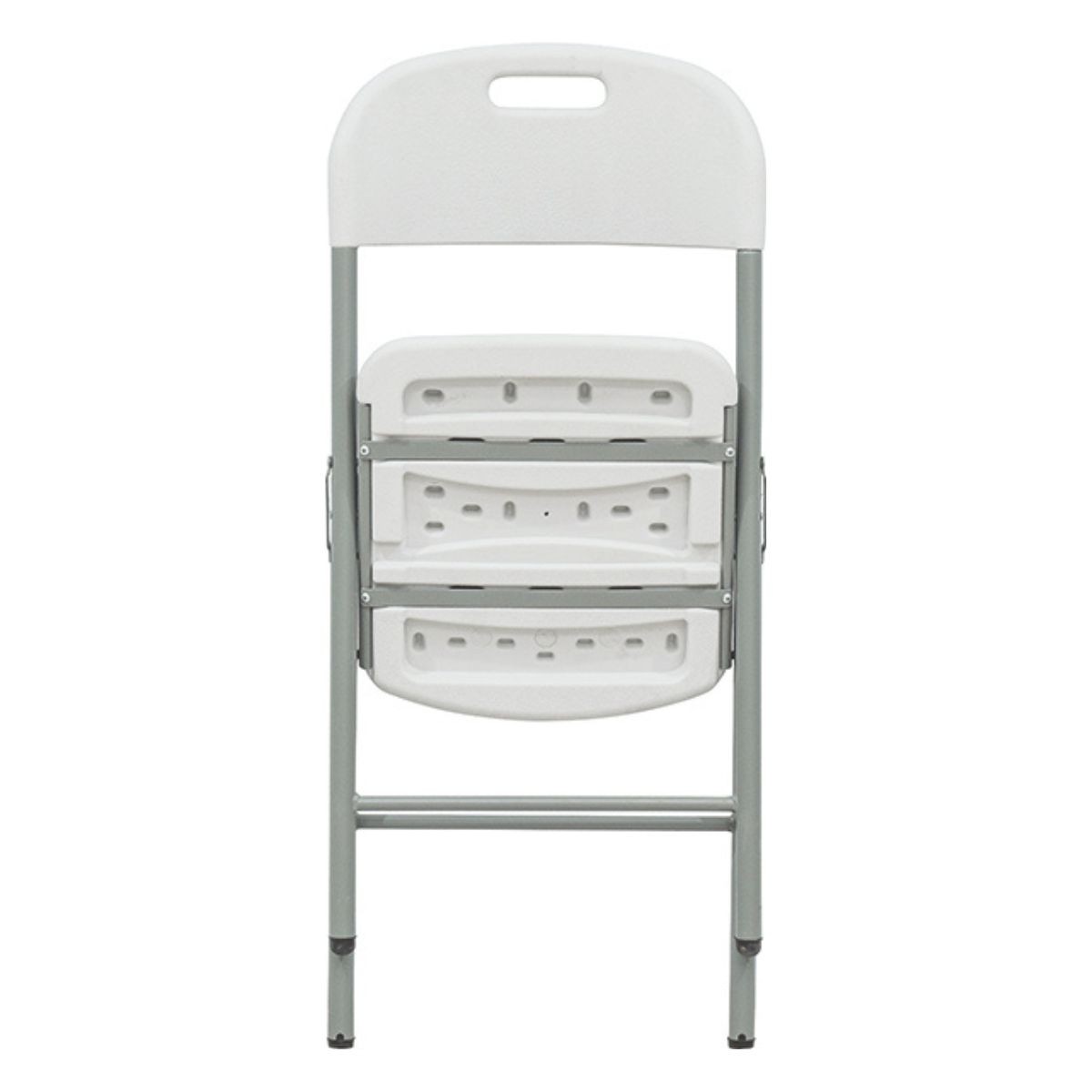 Lot de 2 Chaises pliantes blanches Acier HDPE 120kg KZ GARDEN – Image 9