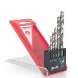 Lot de 6 forets HSS pour perceuse perçage métal Ø 2-8 mm boîte 22x12.7x2 cm poids 0.2 kg ITOOLS