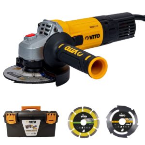 Meuleuse d'angle 850W 115mm M14 11000rpm avec disques bois/PVC et diamant laser VITO PRO-POWER