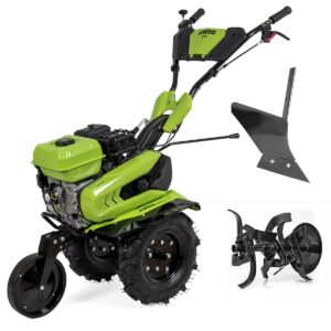 Motoculteur thermique 7CV 212 cm³ 4T Butteur + Jeu de fraises Transmission courroie Largeur travail 70-85 cm VITO