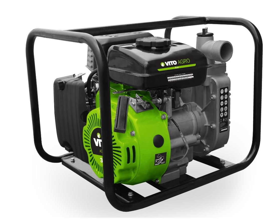 Motopompe thermique 105 cm3 4T 3CV Débit 10 m3/h Aspiration 4m max VITO AGRO – Image 2