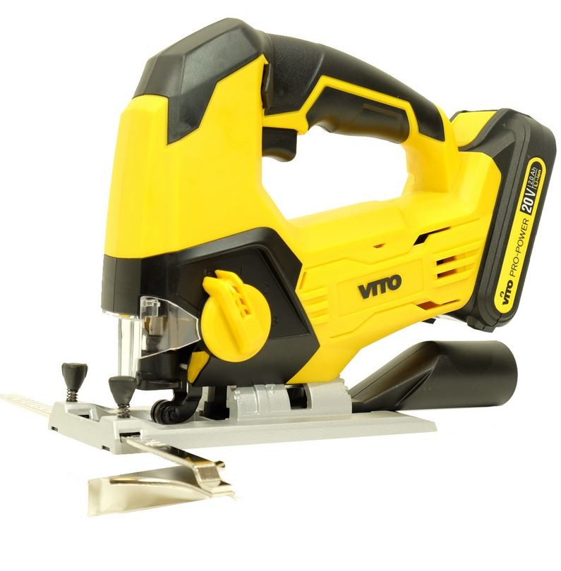 Pack 4 Outils 20V: Scie Sauteuse 2400 tr/min Scie Circulaire 150 mm Visseuse 180 Nm 2 Bat. 2.0 Ah Charg. Dbl VITO PRO-POWER – Image 4