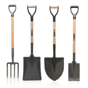 Lot de 4 Outils de jardin VITO Acier trempé Manche bois Poignée ergonomique Fabriqués au Portugal VITO GARDEN