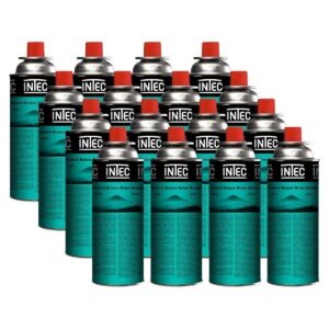Pack de 16 Cartouches de Gaz Butane 250g Valve Universelle UN2037 Sécurité Sans Fuite INTEC