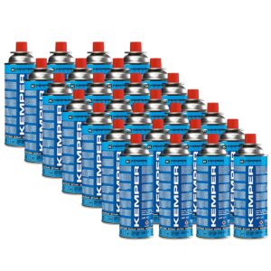 Pack de 28 Cartouches Gaz Butane 220g Système Sécurisé Norme UN2037 KEMPER