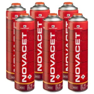 Pack de 6 Cartouches Gaz 330g Butane/Propane 600ml Valve 7/16 KEMPER