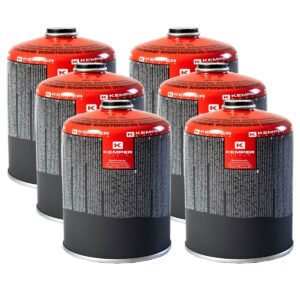 Pack de 6 Cartouches gaz 450g à valve 7/16 70% butane 30% propane norme EN417 KEMPER