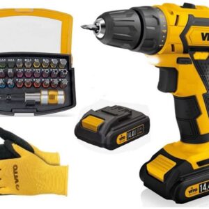 Perceuse Visseuse 14.4V sans fil 2 batteries 2Ah Lithium mandrin auto-serrant 10mm charge rapide 1h VITO PRO-POWER