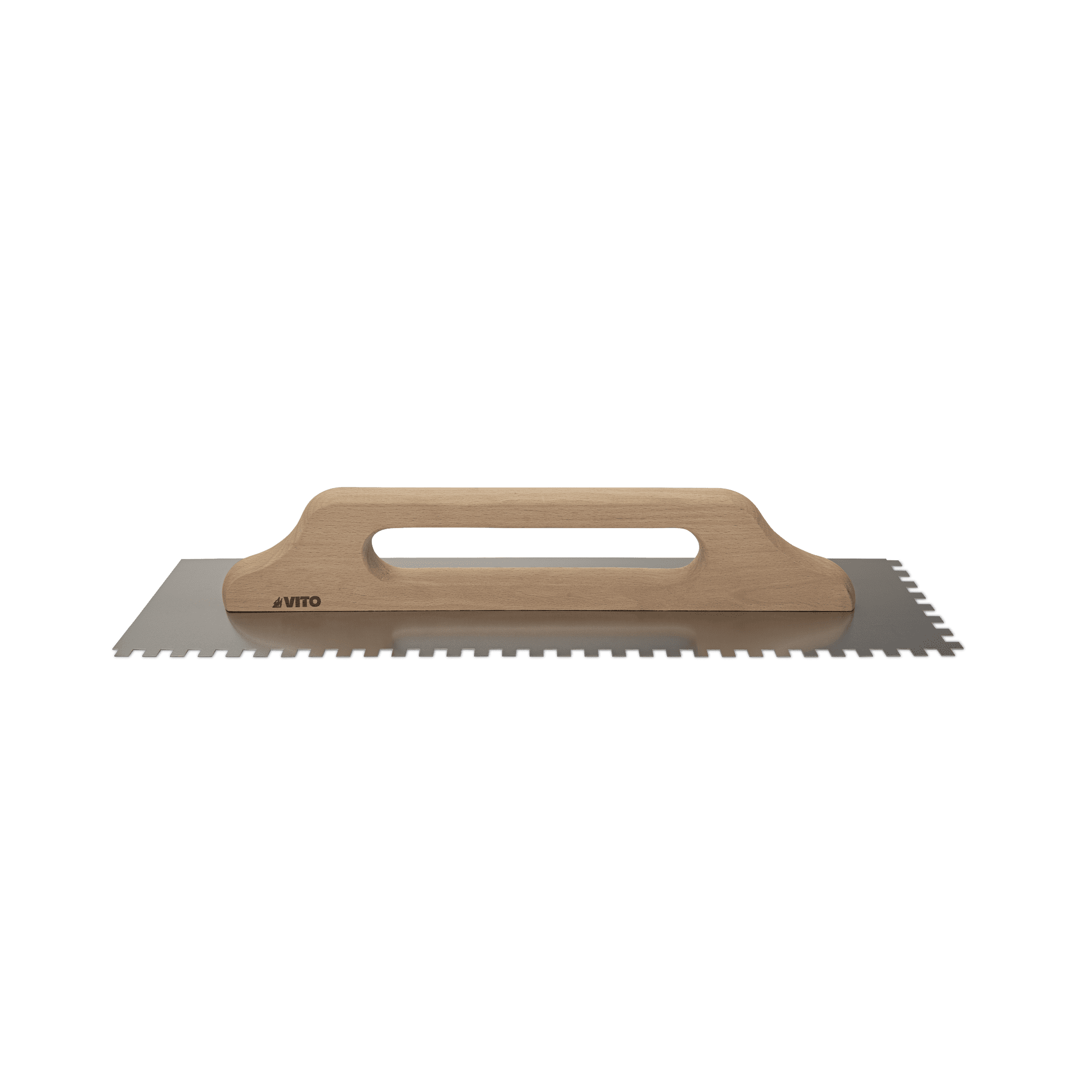 Platoir denté 130 x 500 mm 10 x 10 mm acier inoxydable VITO