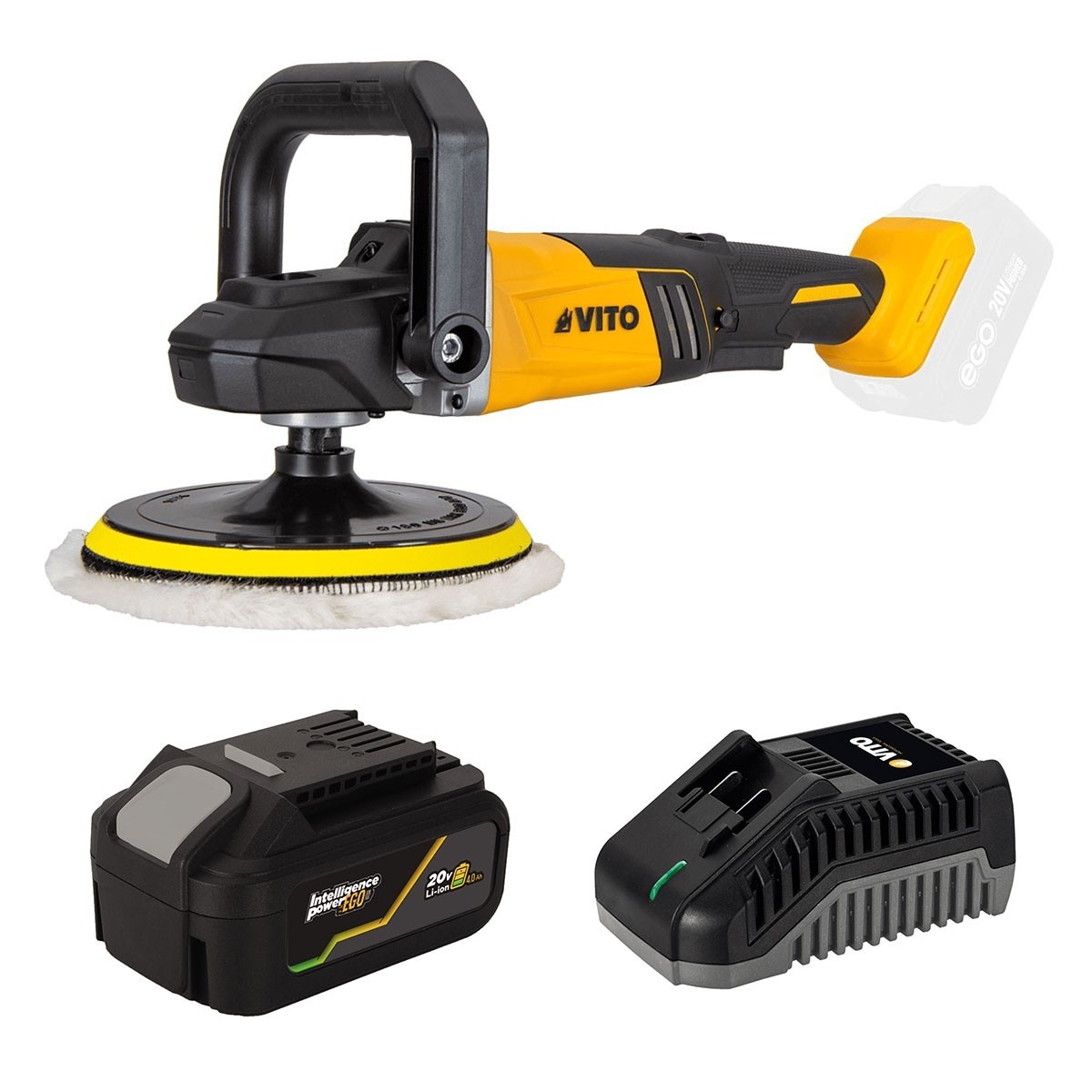 Polisseuse sans fil 20V Brushless 6 vitesses Batterie 4Ah Ø180mm VITO