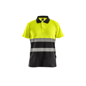 Polo haute visibilité bicolore jaune/noir - Taille L - 55% Coton 45% Polyester - 180 g/m² - Classe 1 - VITO