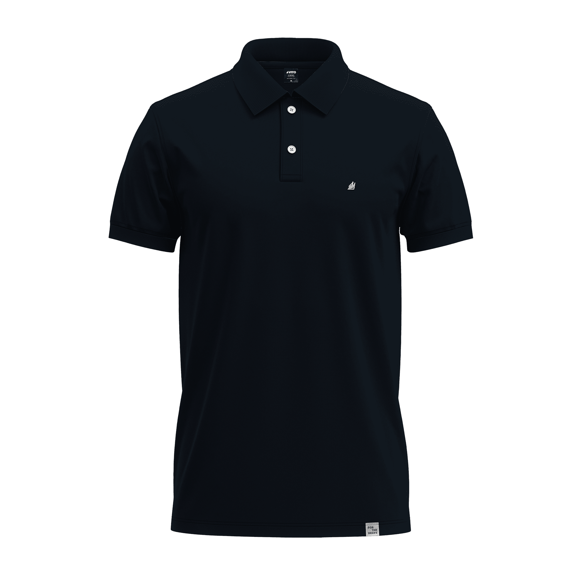 Polo Noir V-Spirit - Taille XXL - 100% Coton - 180 g - VITO