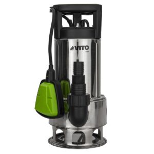 Pompe d'évacuation Eaux chargées 1100W Corps INOX Câble 10m 15000L/h VITO AGRO