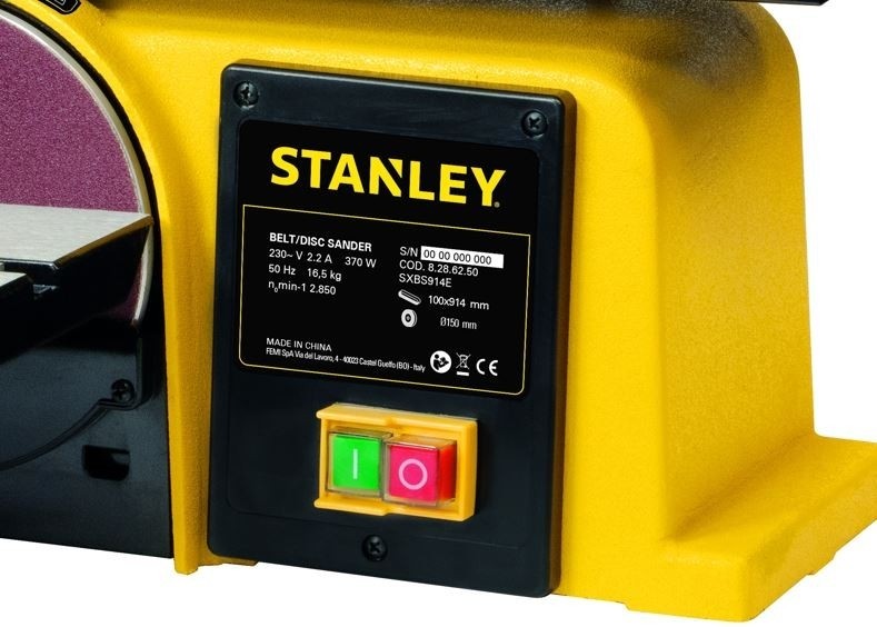 Ponceuse à bande d'établi 370W Vitesse 2850 tr/min Base en fonte robuste STANLEY – Image 2