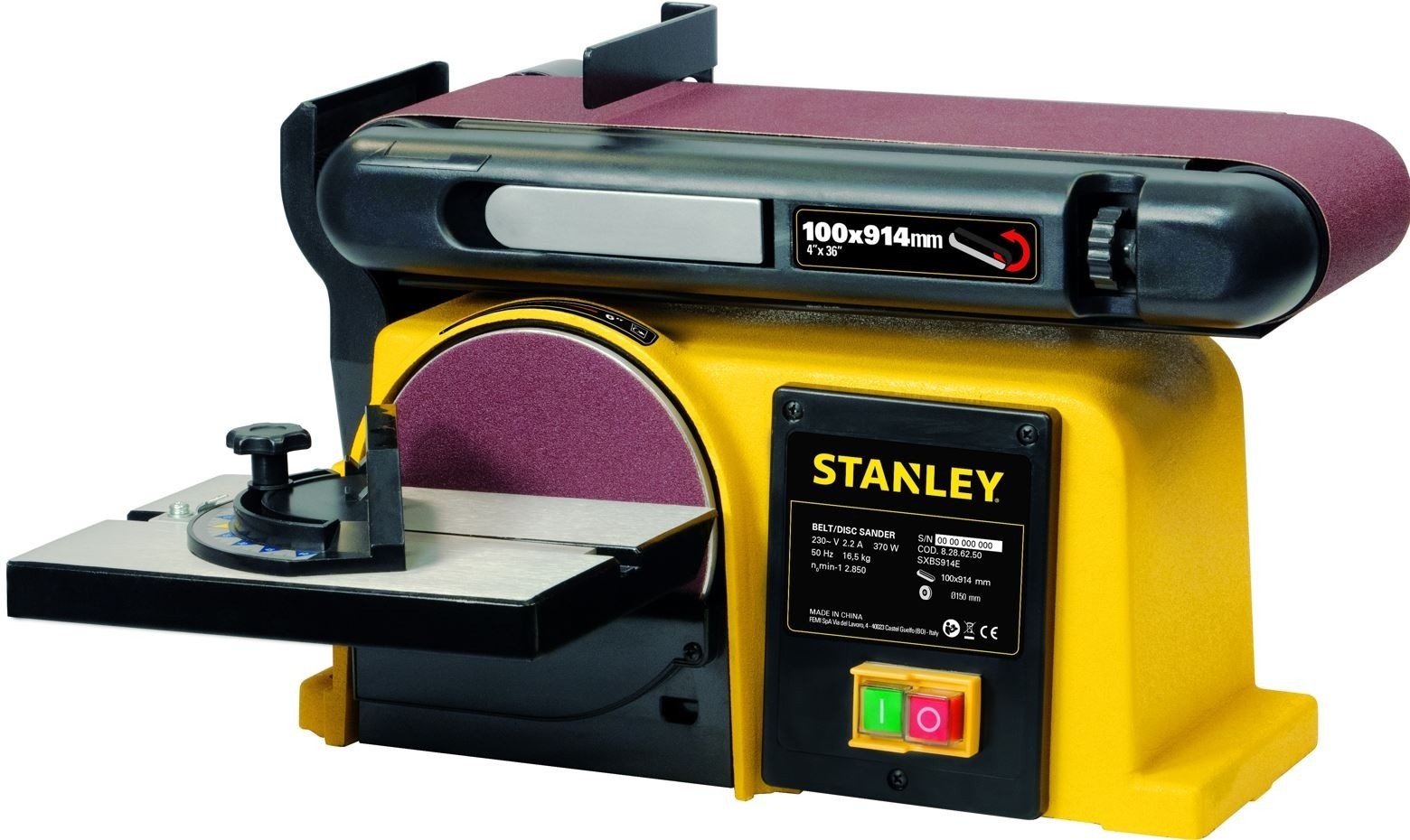 Ponceuse à bande d'établi 370W Vitesse 2850 tr/min Base en fonte robuste STANLEY – Image 6