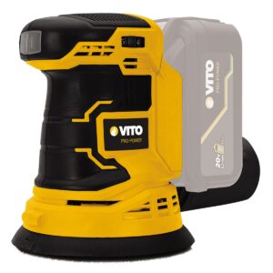 Ponceuse Excentrique Orbitale 125mm sans fil 20V Amplitude 2mm Vitesse 2000-10000 tr/min LITHIUM ION VITO PRO-POWER