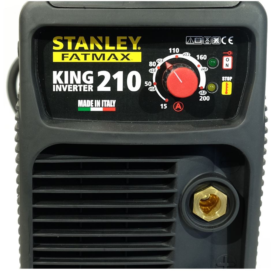 Poste à souder Inverter KING210 200A MMA Facteur de marche 100% Cagoule LCD Din 9/13 STANLEY FATMAX – Image 4