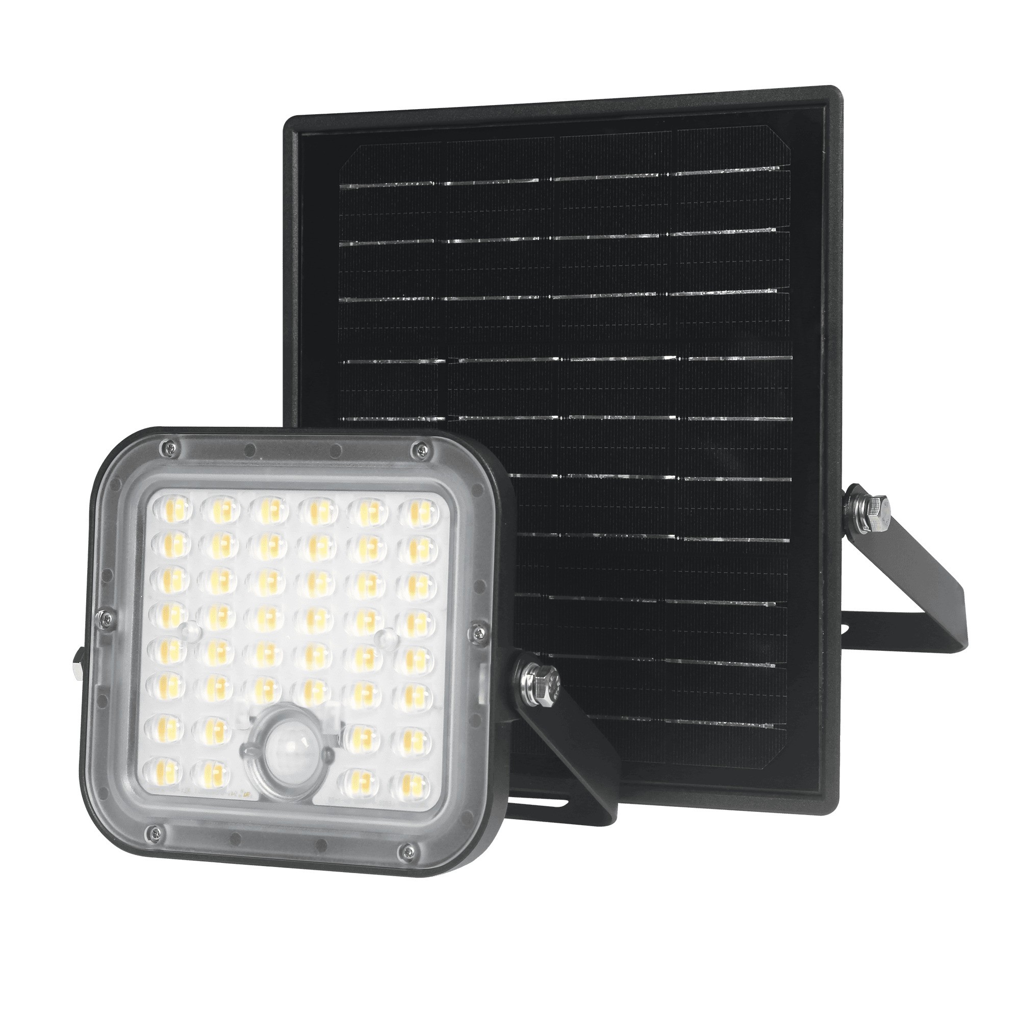 Projecteur Solaire LED 10W - 1500lm - Détecteur de Mouvement - Panneau Déporté 5m - Télécommande - IP65 - ASLO