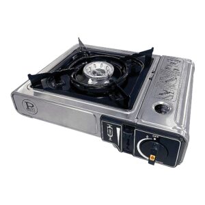 Réchaud à gaz portable 1 feu 2200W + 4 cartouches - Inox - Allumage Piezo - INTEC