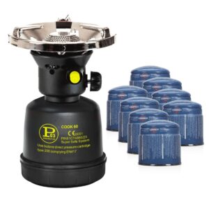Réchaud à gaz portable 1300W + 8 cartouches - flamme réglable allumage automatique PROWELTEK