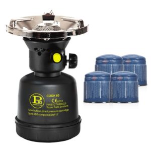 Réchaud à gaz portable 1300W + 4 cartouches - flamme réglable allumage automatique PROWELTEK