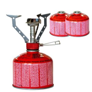 Réchaud gaz portable 4.5 kW Pliable + 2 cartouches - Anti-vent et Léger - KEMPER