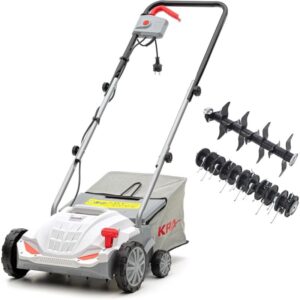 Scarificateur Aérateur Démousseur électrique 1500W Largeur de travail 32cm Bac 30L IKRA