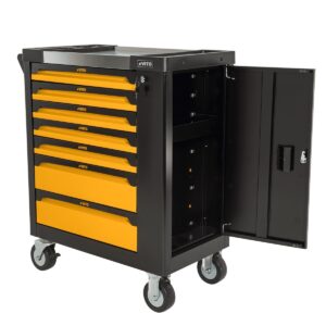 Servante d'atelier 7 tiroirs 221 pièces Porte latérale 4 Roues Serrure à clé VITO