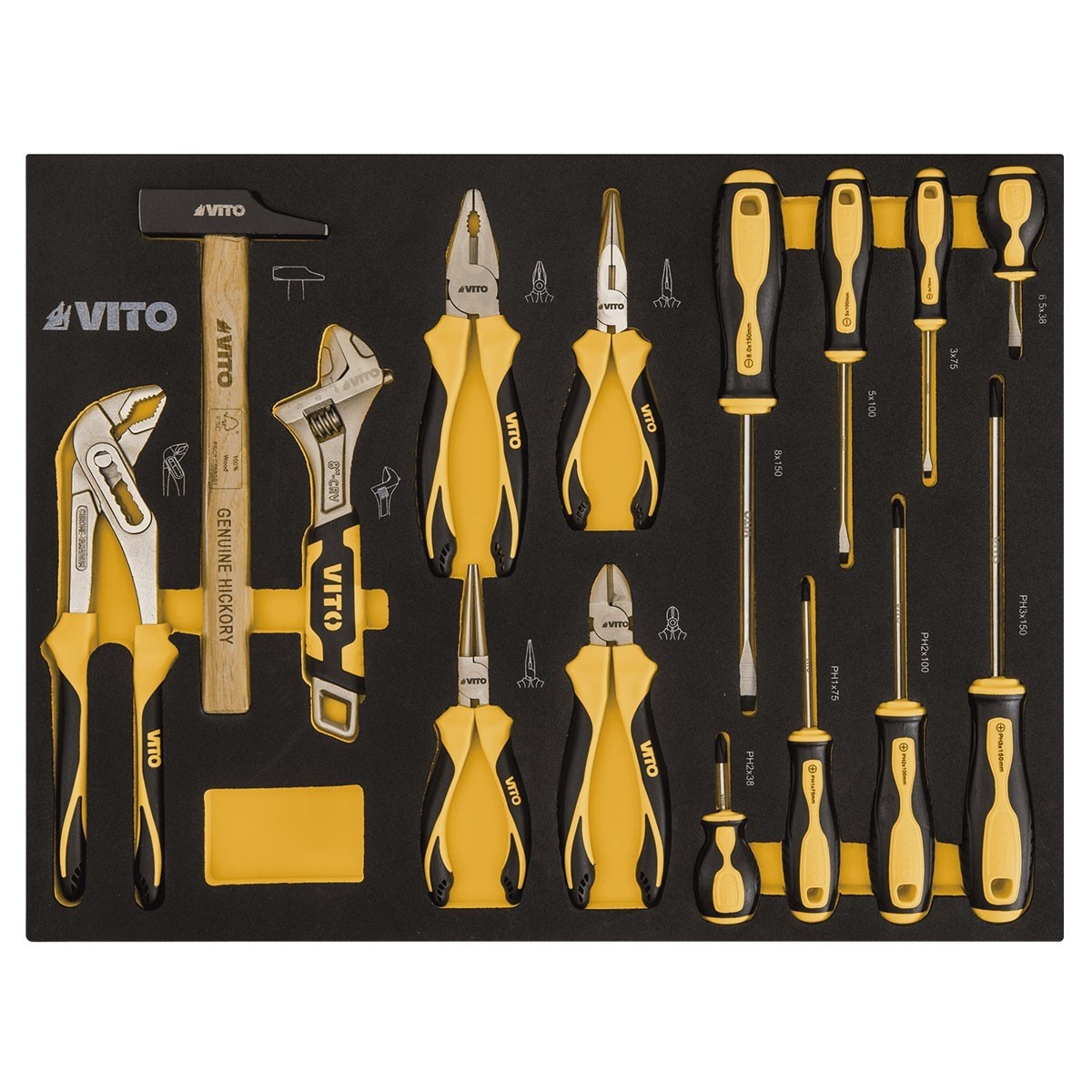 Servante d'atelier 7 tiroirs 221 pièces Porte latérale 4 Roues Serrure à clé VITO – Image 10