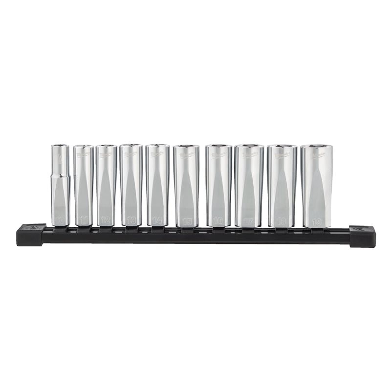 Set de 10 douilles 6 pans longues 3/8" 10 PC - Milwaukee 4932492509