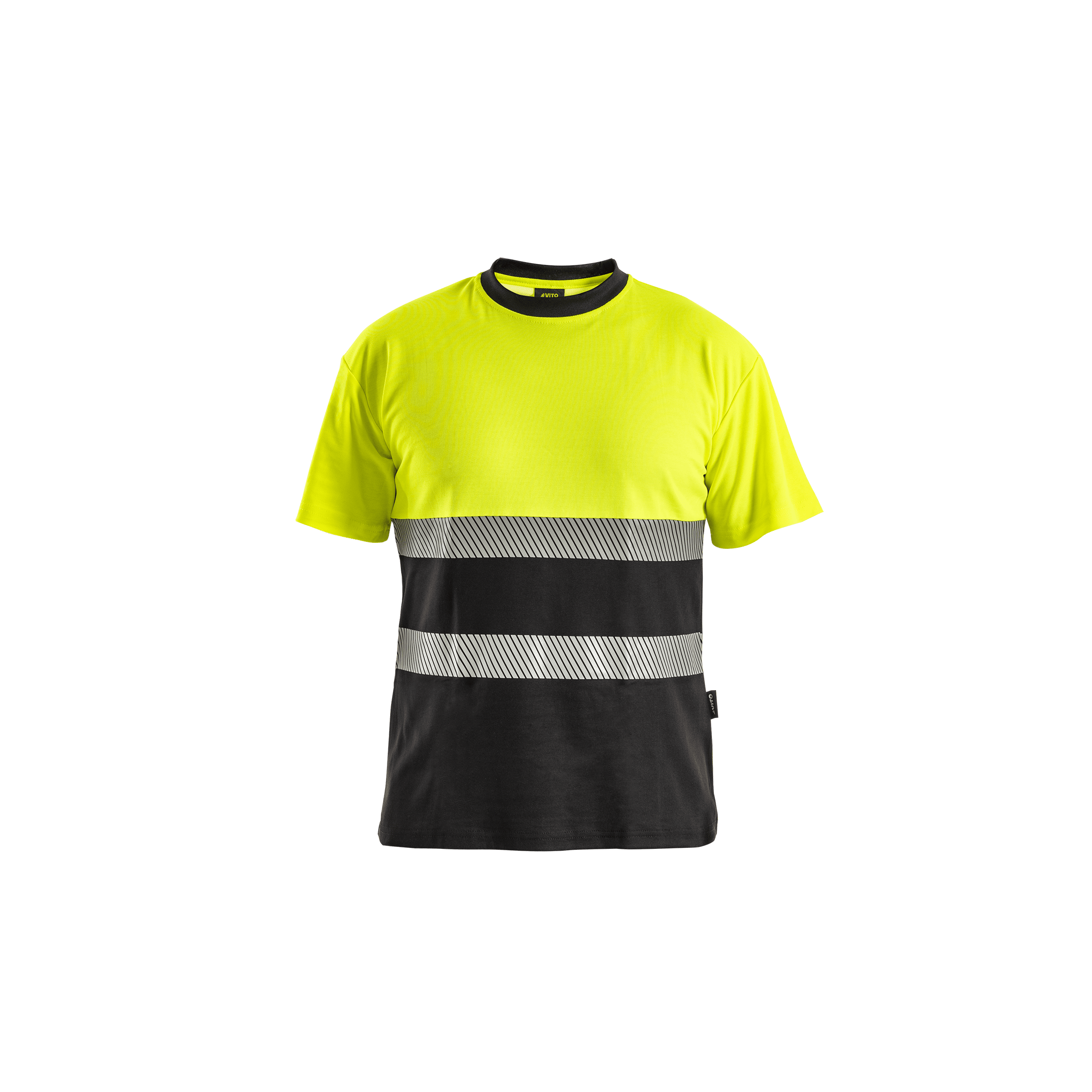 T-shirt haute visibilité bicolore jaune/noir - Taille XL - 55% Coton 45% Polyester - 180 g/m² - Classe 1 - VITO